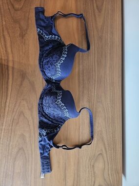 32DD Lined Demi Victoria's Secret Navy Lace Contour Underwire Bra